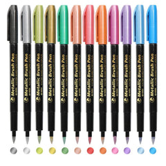 Metallic Brush Pens – 12 Vibrant Shades