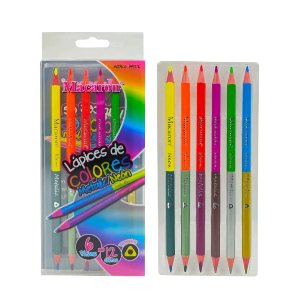 Dual-Sided Metallic Color Pencils Set – 12