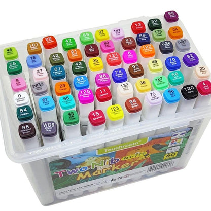 60-Color Dual-Tip Alcohol Markers Set