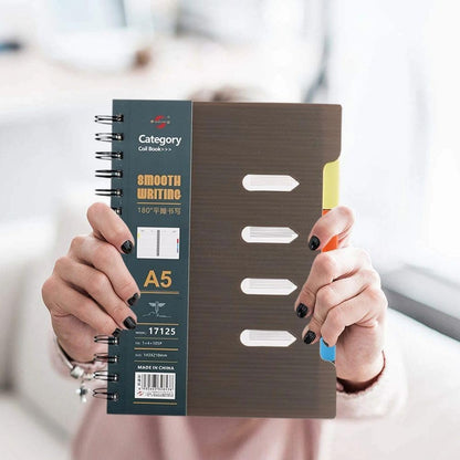 A5 Hardcover Spiral 4-Subject Notebook