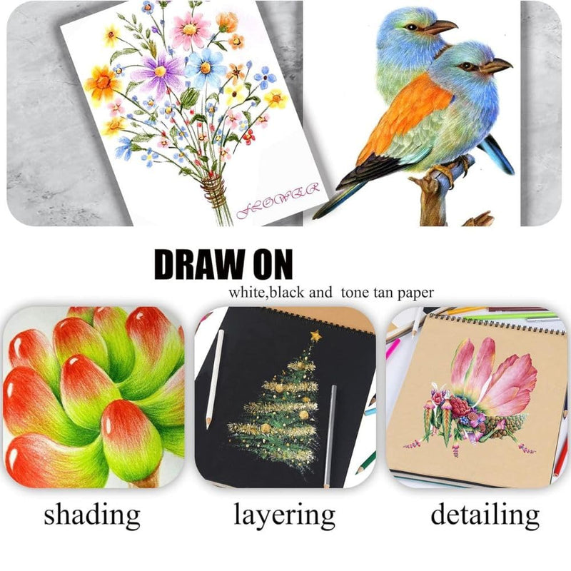 Dual-Sided Metallic Color Pencils Set – 12