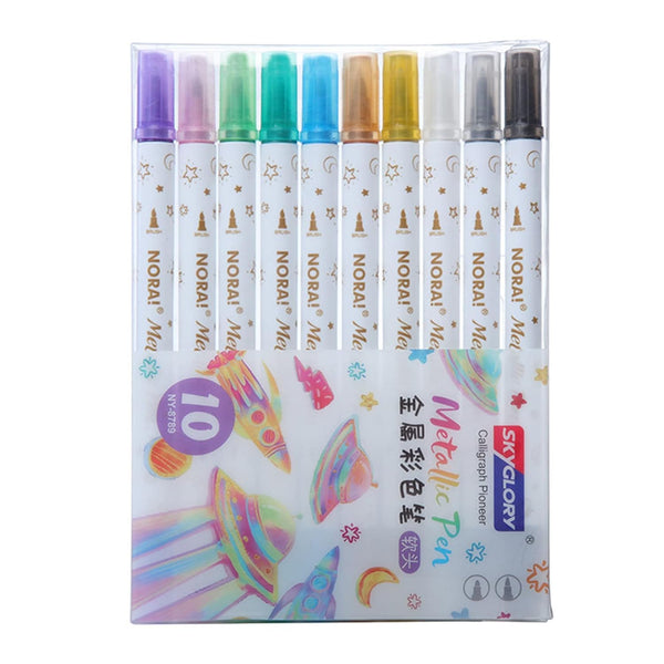 10-Color Dual Tip Highlighter Pens Set
