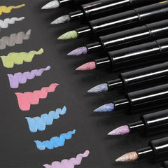 Metallic Brush Pens – 12 Vibrant Shades