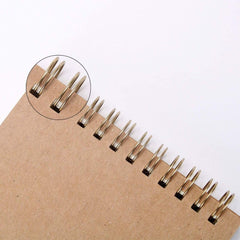 Kraft Cover Lay-Flat Top-Bottom Spiral Notebooks - A6 Size Pack of 5