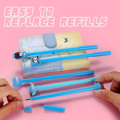 Cute Animal Gel Pens, 30 Pack Assorted Colors, Kawaii Character Designs, 0.5mm Writing Point