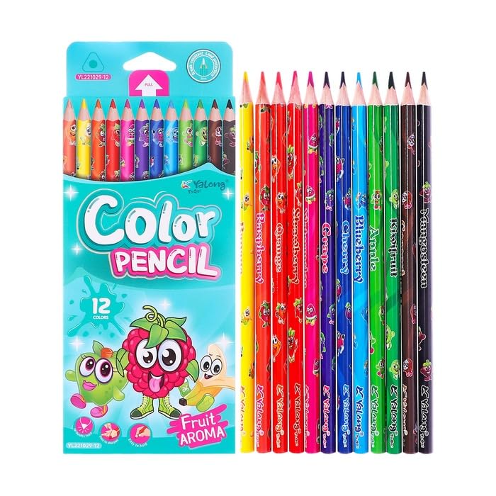 12-Color Scented Triangular Wooden Colored Pencils