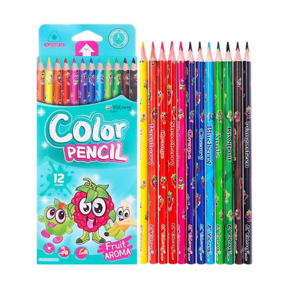 12-Color Scented Triangular Wooden Colored Pencils