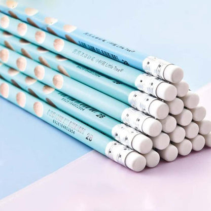 Triangular Drawing Pencils with Sharpener & Eraser