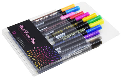 Double Line Outline Glitter Pens Set of 12