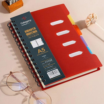 A5 Hardcover Spiral 4-Subject Notebook