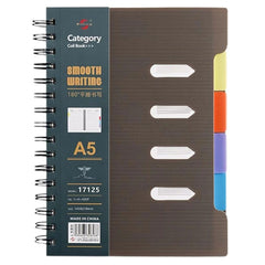 A5 Hardcover Spiral 4-Subject Notebook