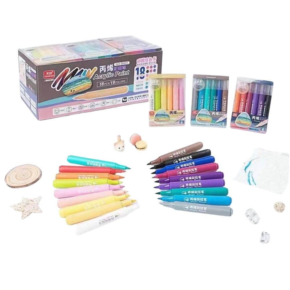 Acrylic Paint Pens Brush Tip – 18 Color