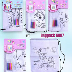 DIY Colouring Drawstring Backpack