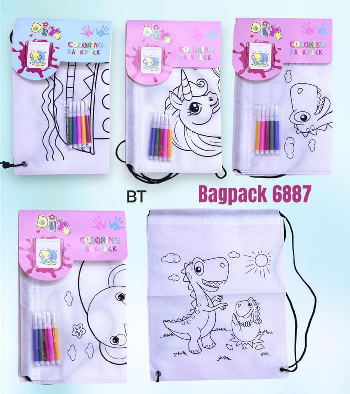 DIY Colouring Drawstring Backpack