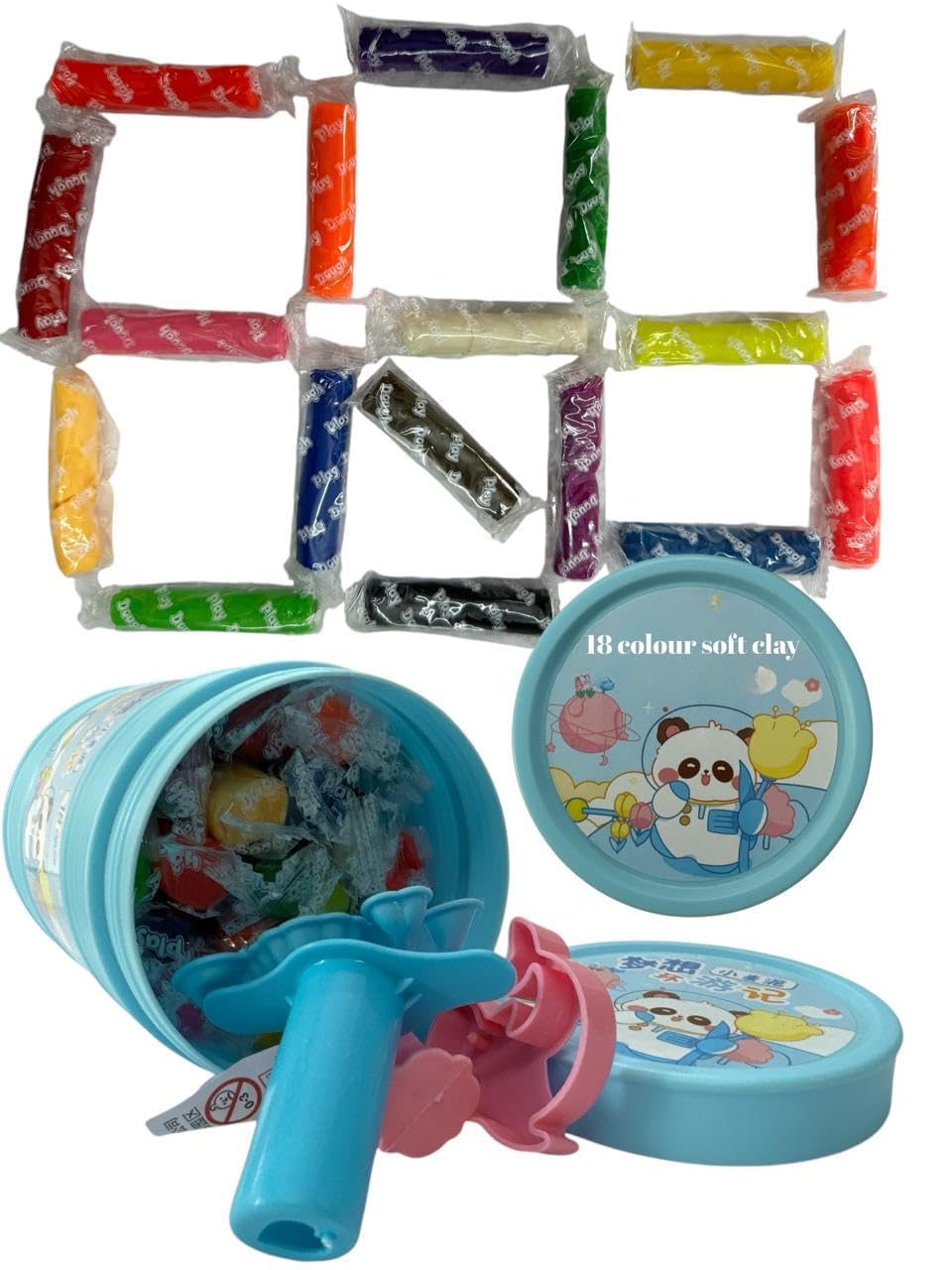 18-Color Clay Set (500g, Blue)