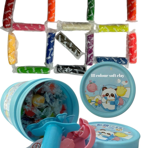 18 Color DIY Modelling Clay for Kids – Bucket Pack