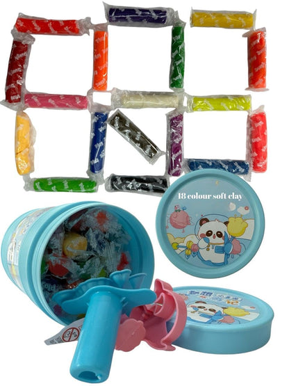 18 Color DIY Modelling Clay for Kids – Bucket Pack