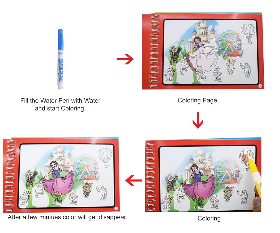 Pig Theme Magic Water Colouring Book