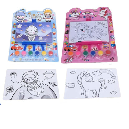 Pre-Printed Painting Kit with Water Color & Brush