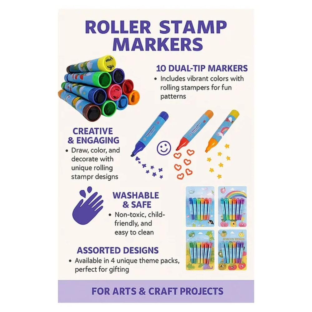 2-in-1 Roller Stamp Marker Pen