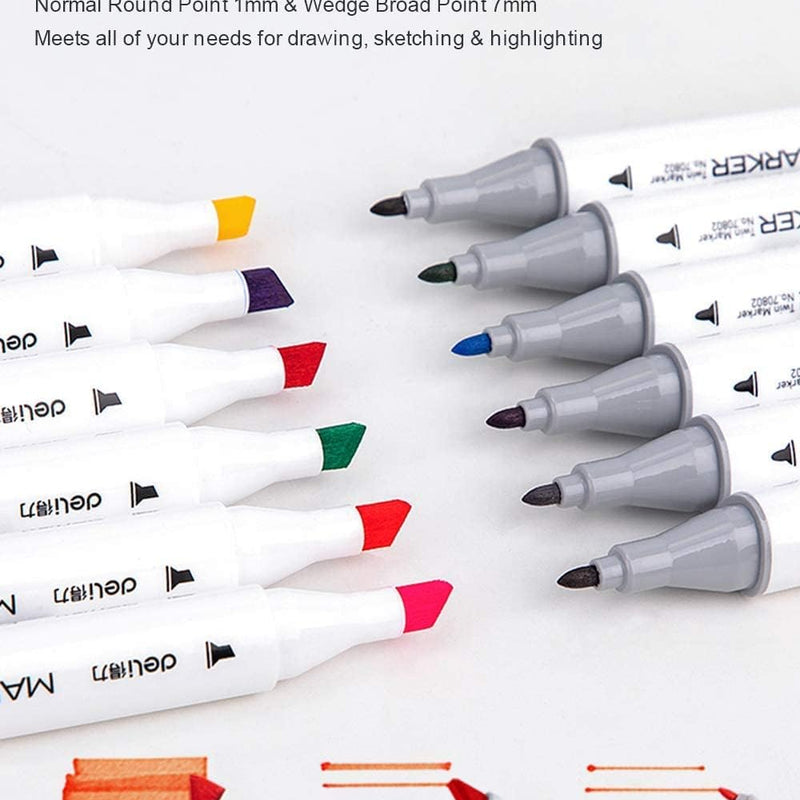 Dual Tip Acrylic Marker Set of 24 Shades