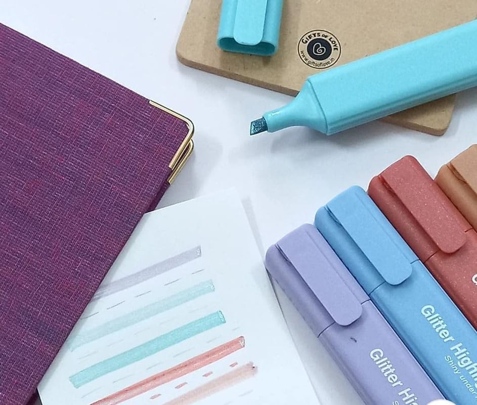 Glitter Highlighter Pen Set (4-Pack)