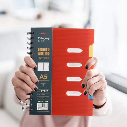 A5 Hardcover Spiral 4-Subject Notebook