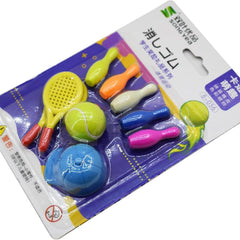 9-Piece Sports Theme Rubber Pencil Eraser Set