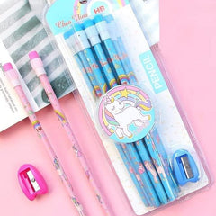 Cartoon Pencils With Eraser  & Shapner – Pack of 12