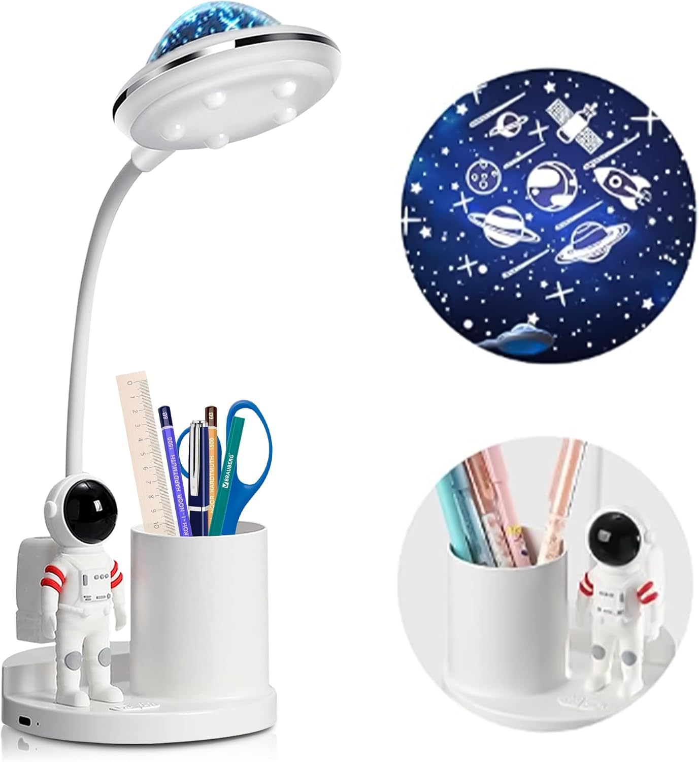 Astronaut Desk Lamp with Pen Holder