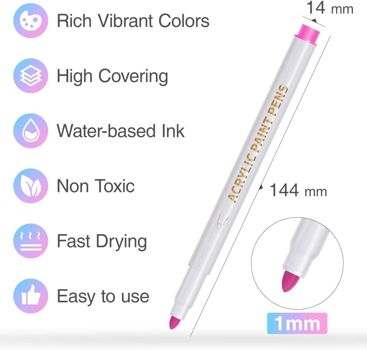 Premium 24 Colors Acrylic Paint Marker Pen Set