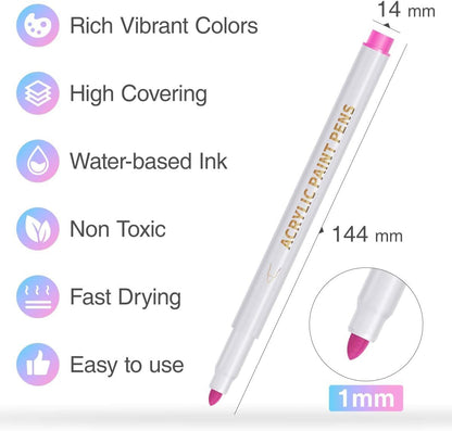 Premium 24 Colors Acrylic Paint Marker Pen Set