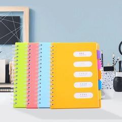 5-Subject College-Ruled Spiral Notebook with Dividers & Pockets - 200 Sheets