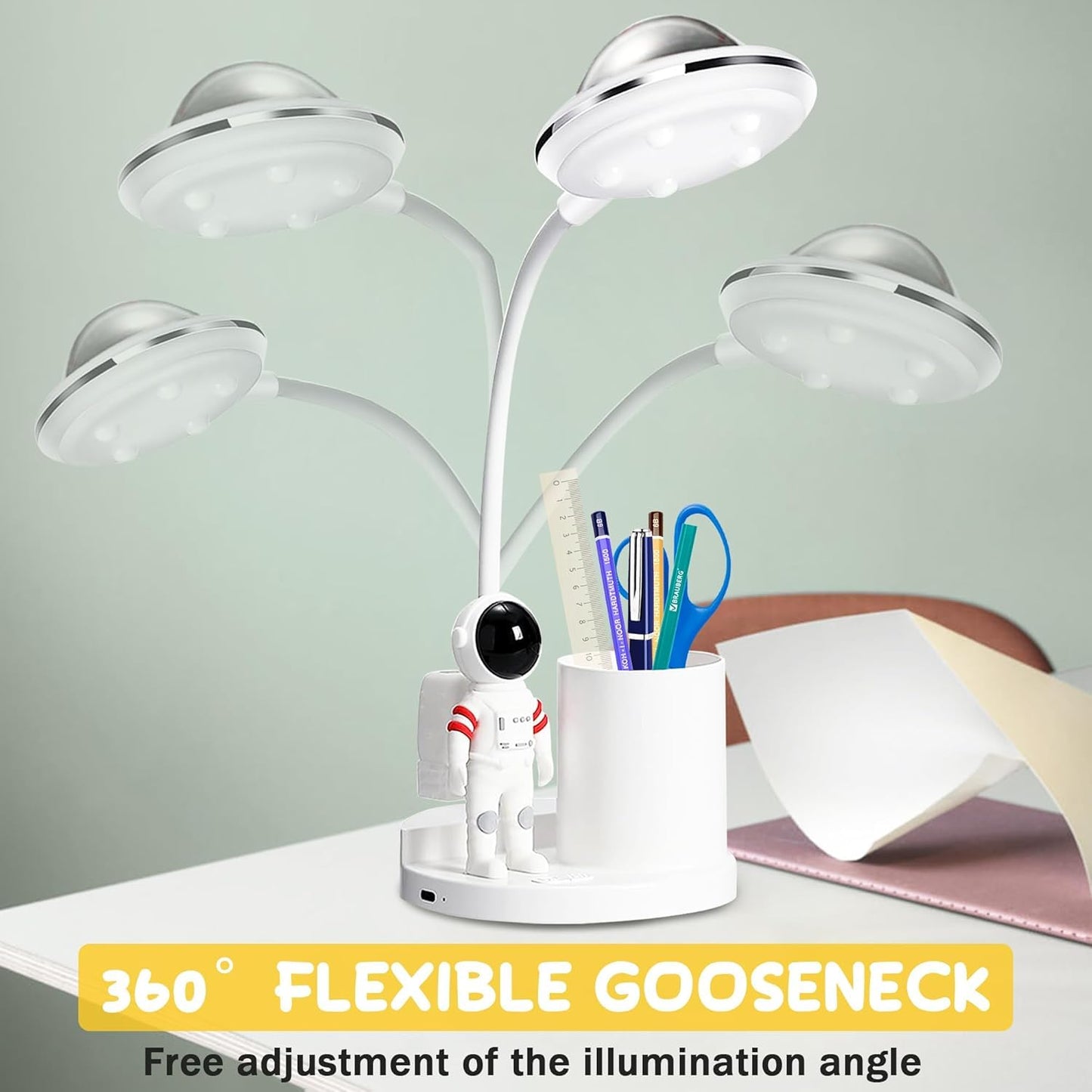 Astronaut Desk Lamp with Pen Holder