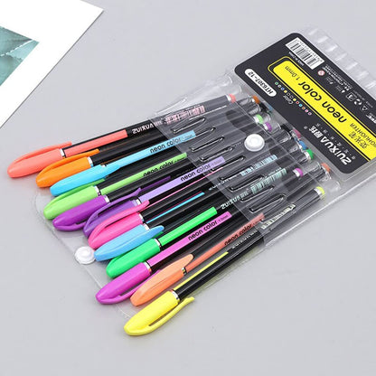 Metallic Glitter Gel Pens Set – 12 Color