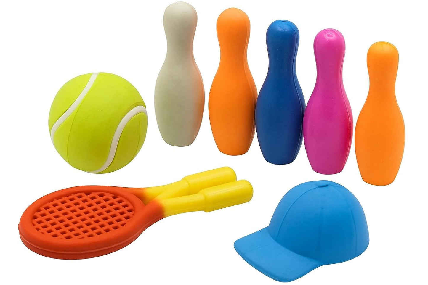 9-Piece Sports Theme Rubber Pencil Eraser Set