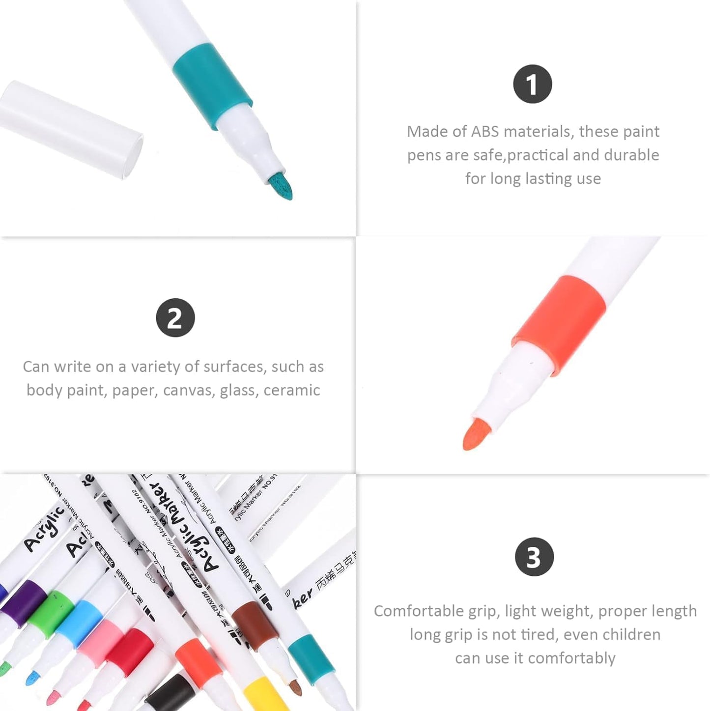 Waterproof Paint Markers (12-Color Set)