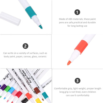 Waterproof Paint Markers (12-Color Set)