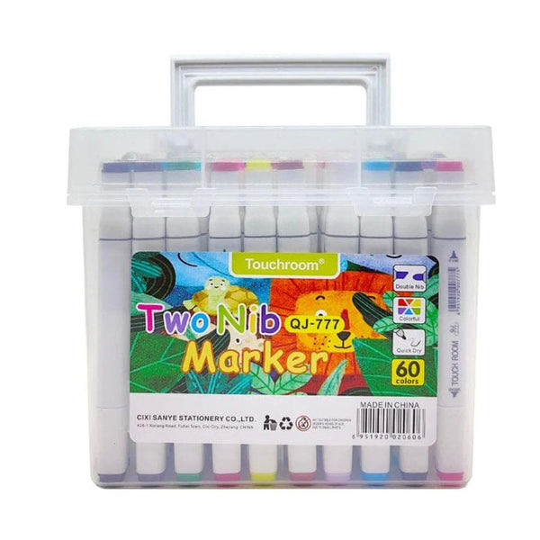 60-Color Dual-Tip Alcohol Markers Set