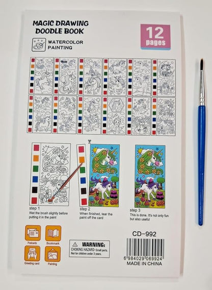 Unicorn Magic Drawing Doodle Book (12 Pages)