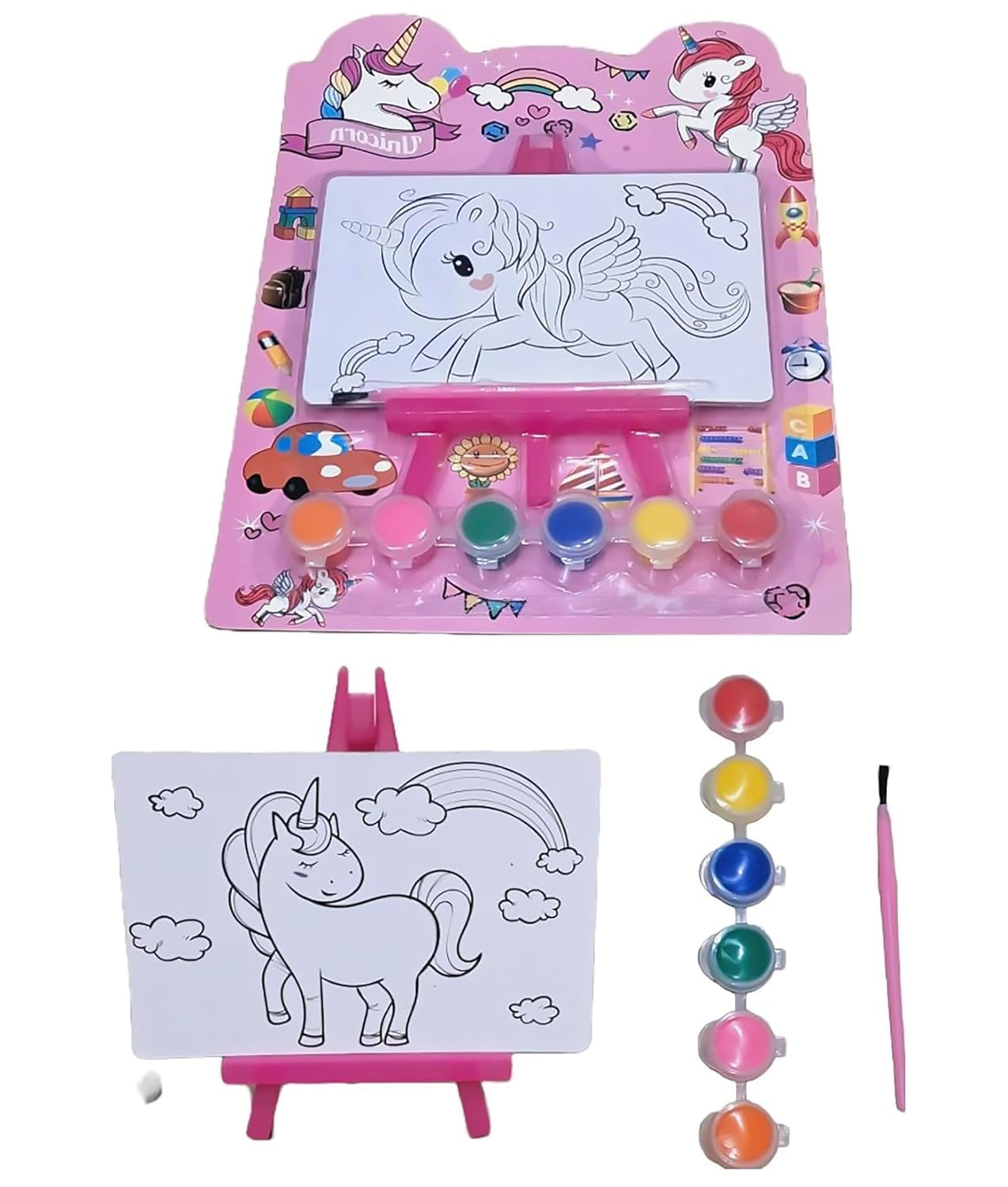 Pre-Printed Painting Kit with Water Color & Brush