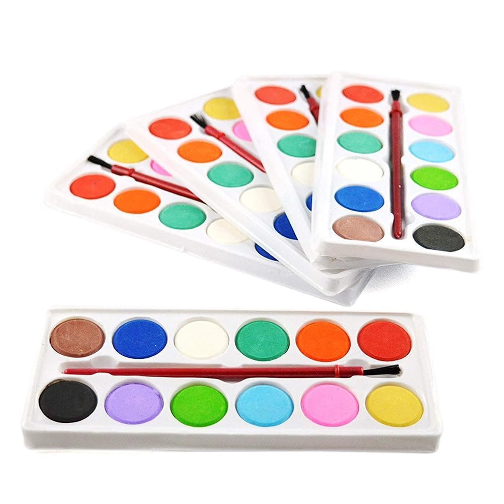 Water Color Set with Brush- 12 Color