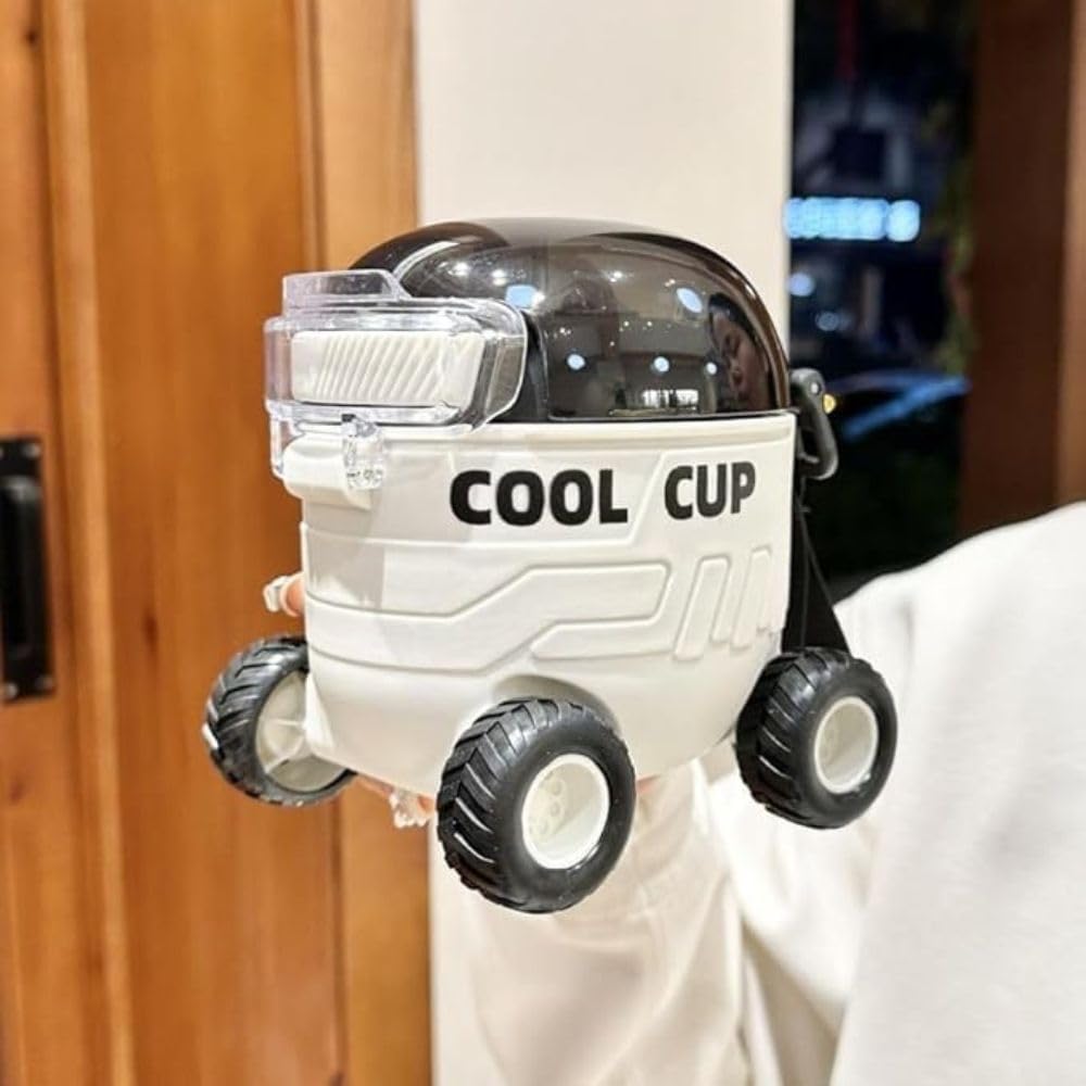 Car-Shaped Water Bottle with Wheels & Strap - 500ml