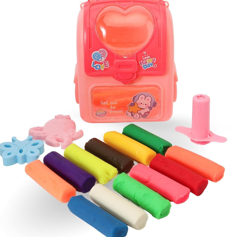 Mini Trolley Bag Case with Colorful Clay and Molds