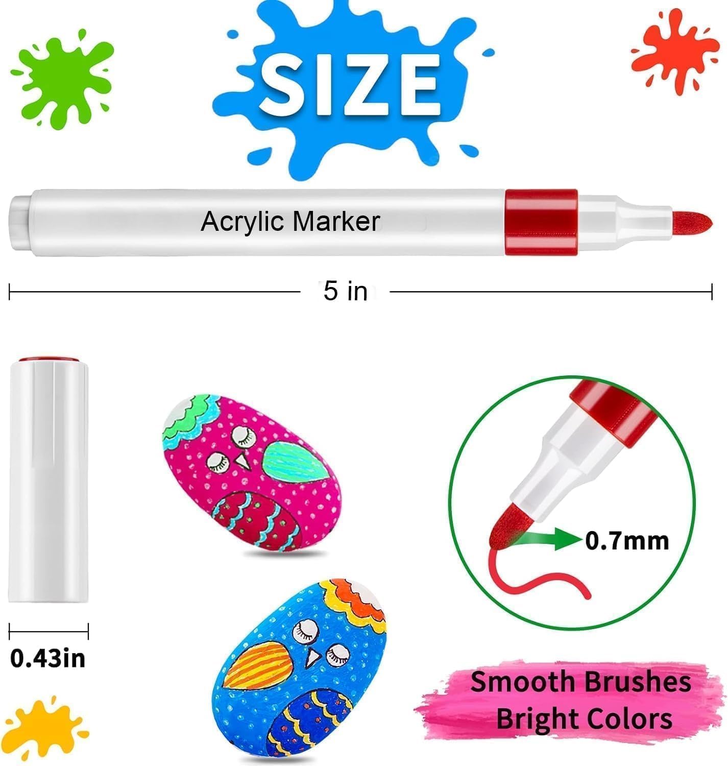 Premium 24 Colors Acrylic Paint Marker Pen Set