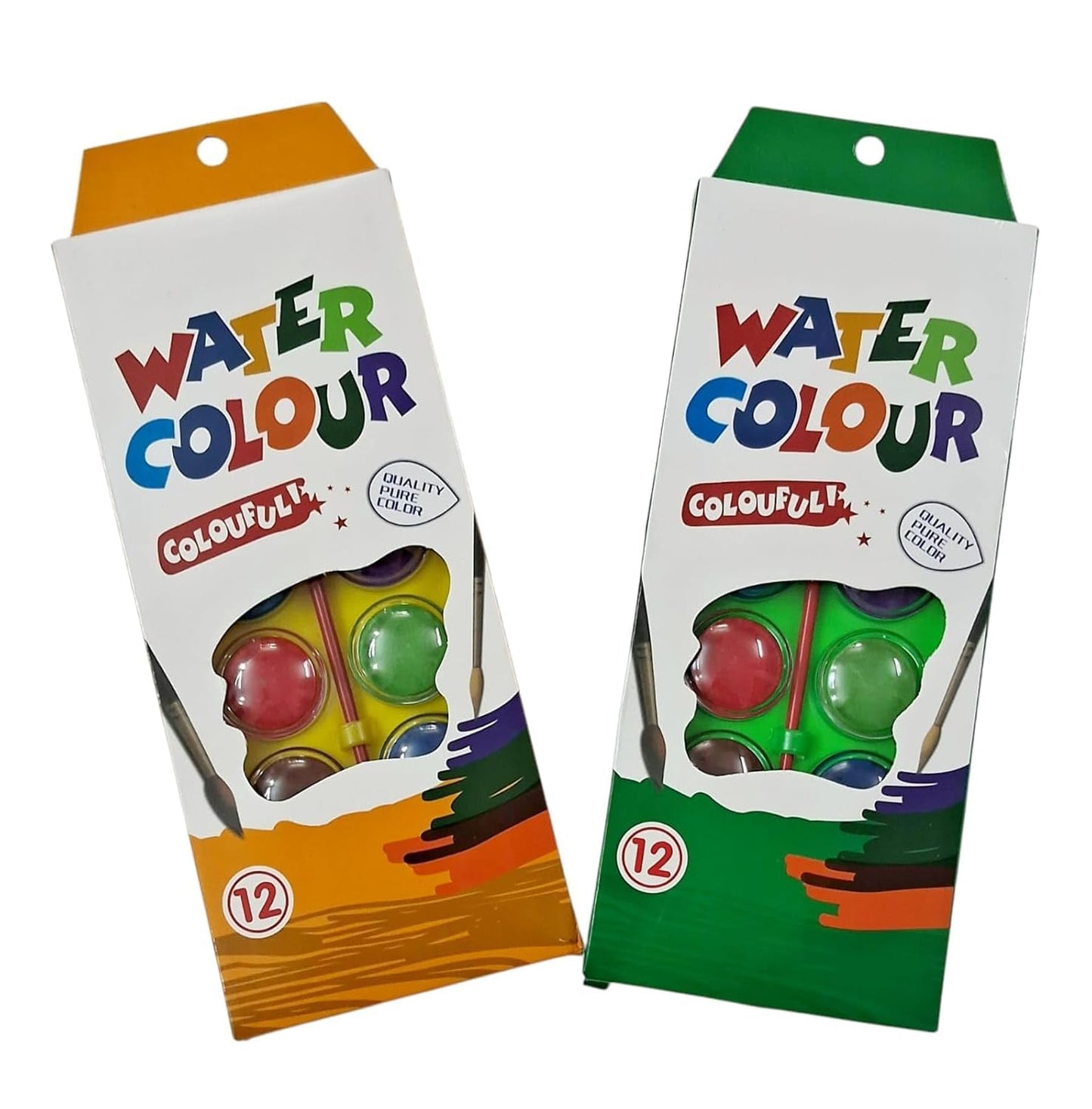Water Color Set with Brush- 12 Color