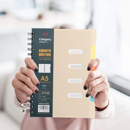 A5 Hardcover Spiral 4-Subject Notebook