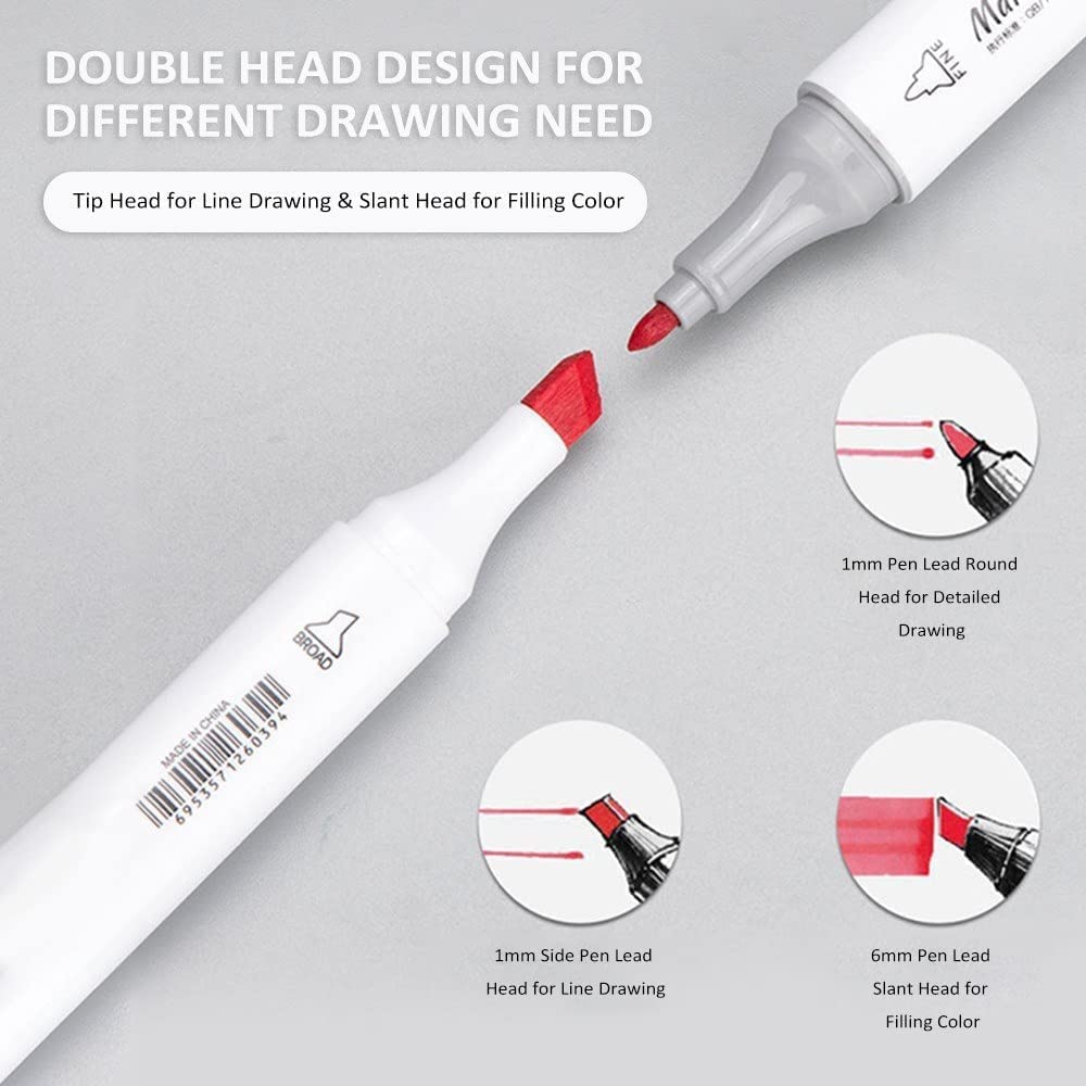 Dual Tip Acrylic Marker Set of 24 Shades