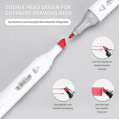 Dual Tip Acrylic Marker Set of 24 Shades