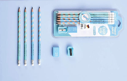 Triangular Drawing Pencils with Sharpener & Eraser